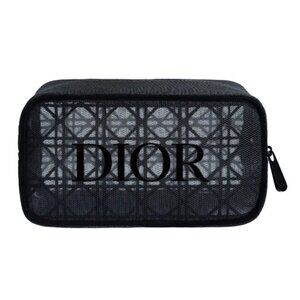 DIOR Beauty Black Mesh Cosmetic Makeup Bag Pouch Case New & AUTHENTIC